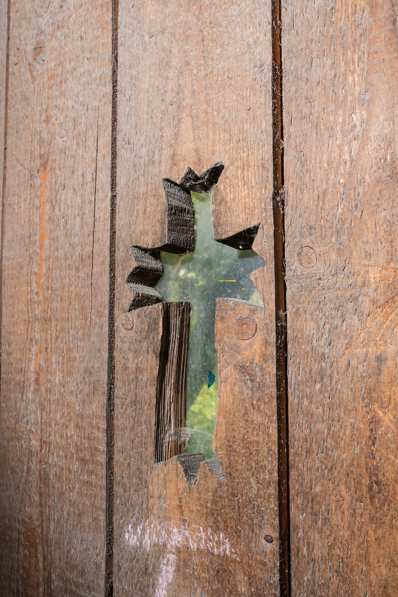 Cross carved in wood