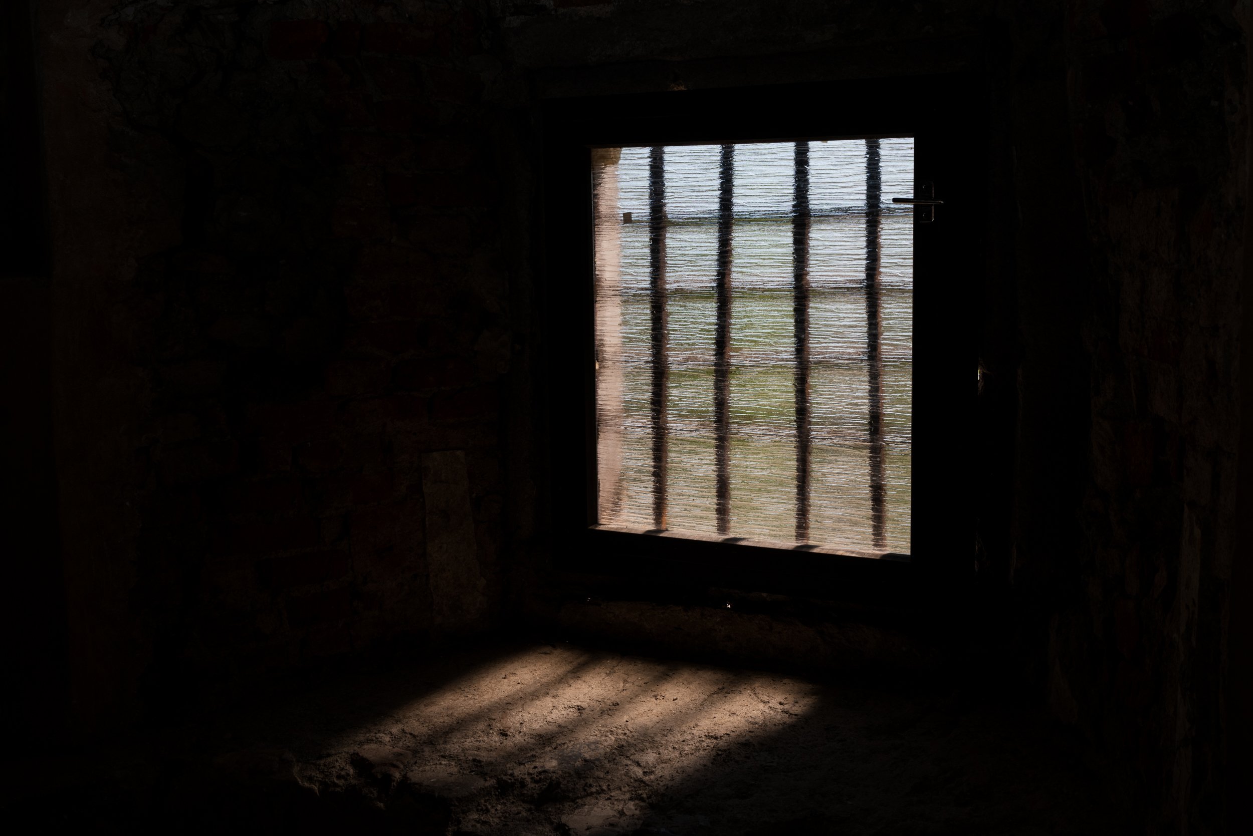 Window of old castle in Banská Štiavnica