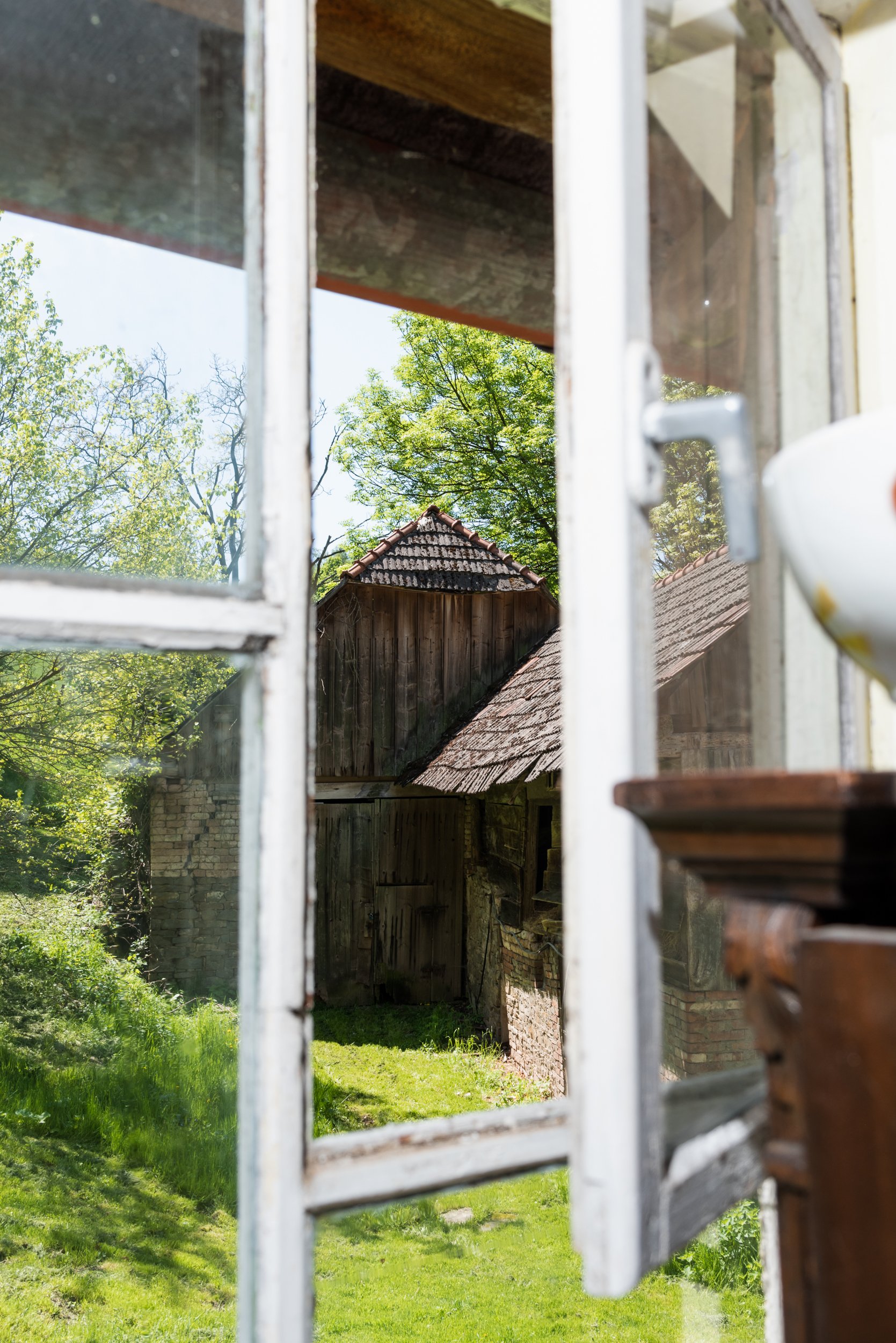 Cabin view through window