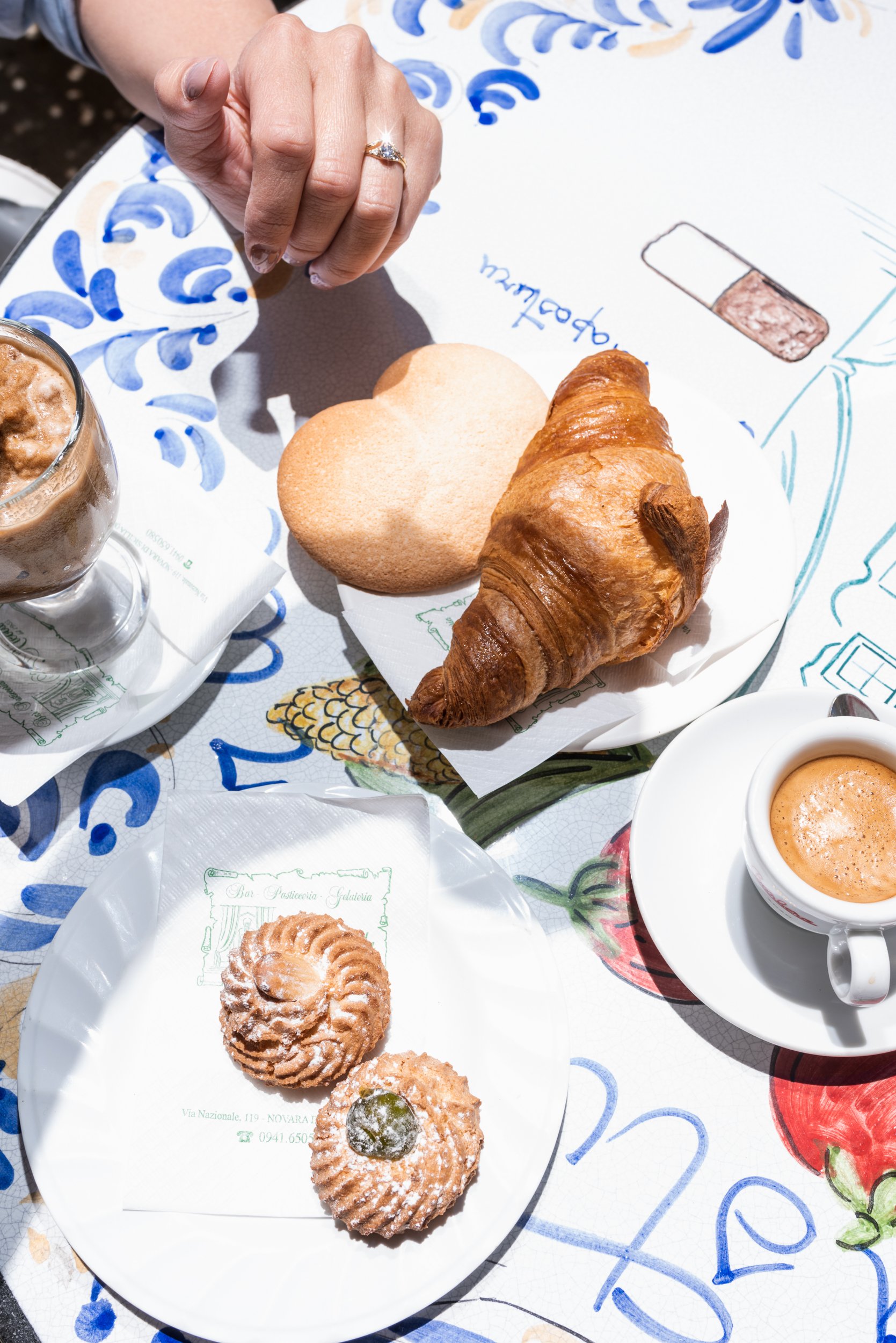 Italian pastries and coffee