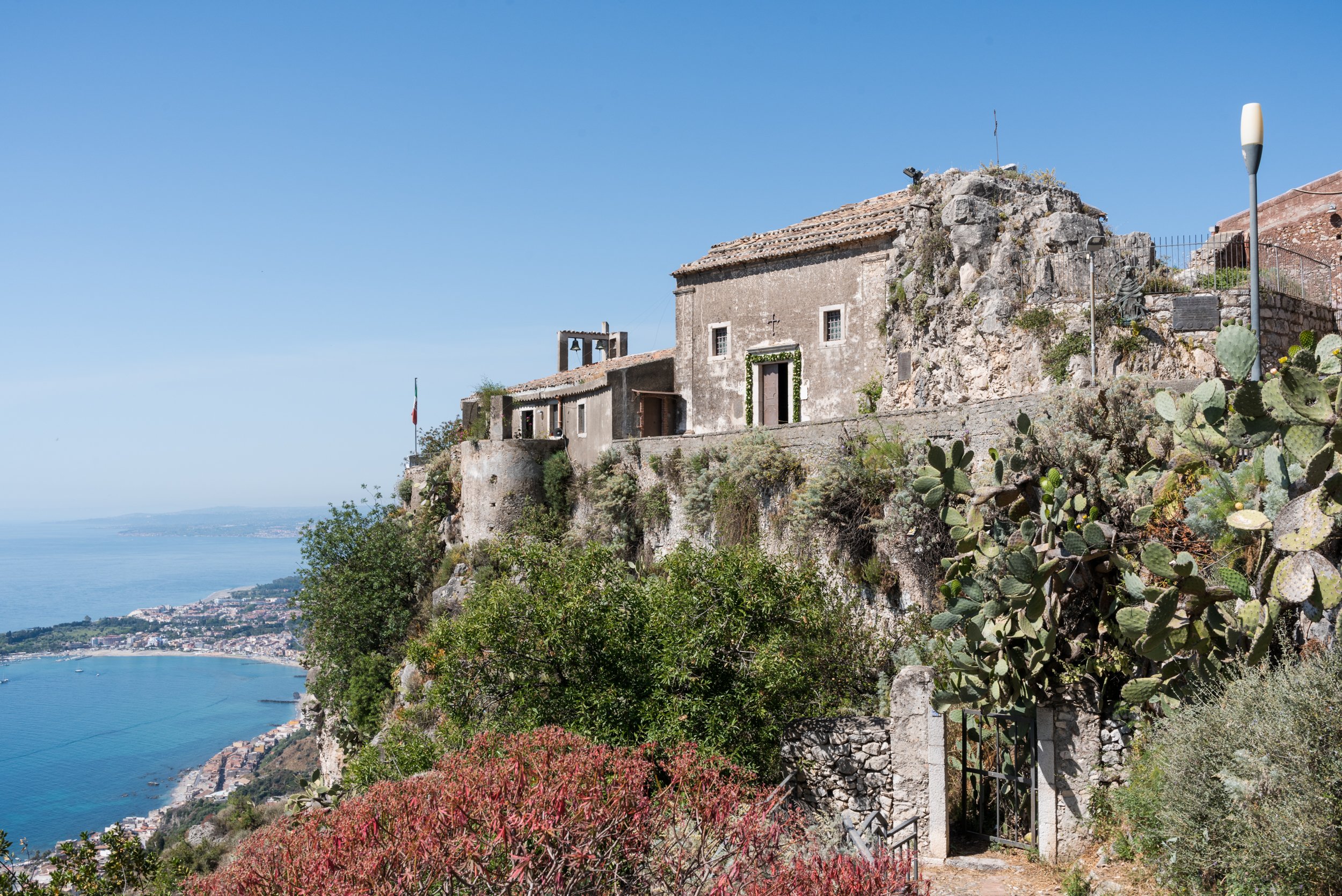 Church on hill in Taormina