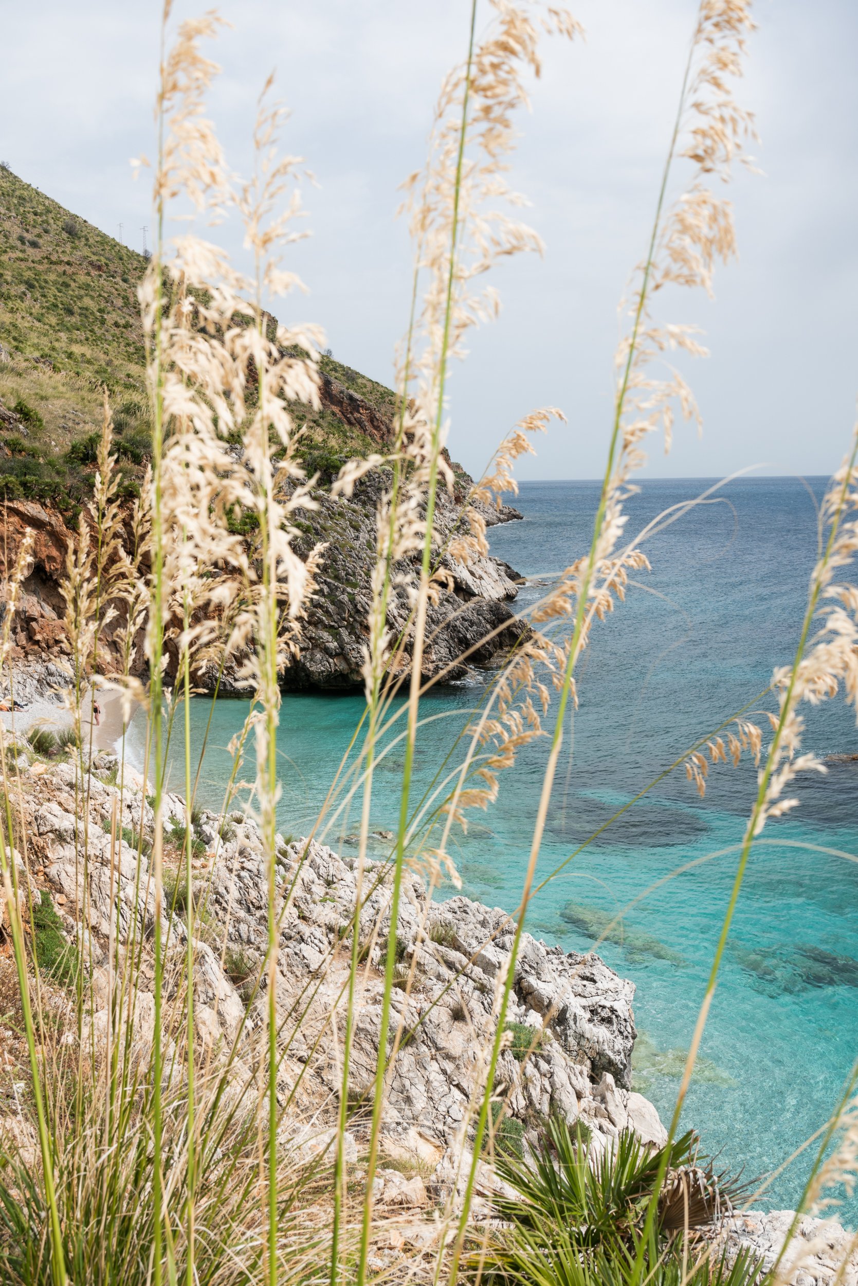 Zingaro Nature Reserve beach and grass