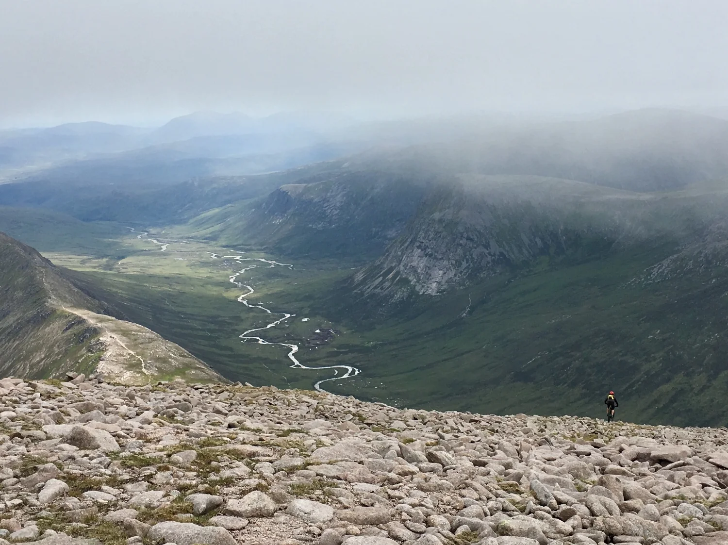 Mountain Bike heading down into the Lairig!