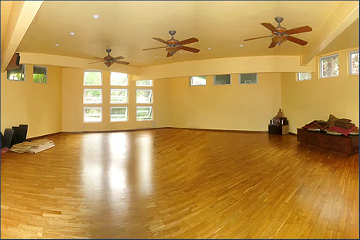 Our larger practice room features a unique hexagonal shape