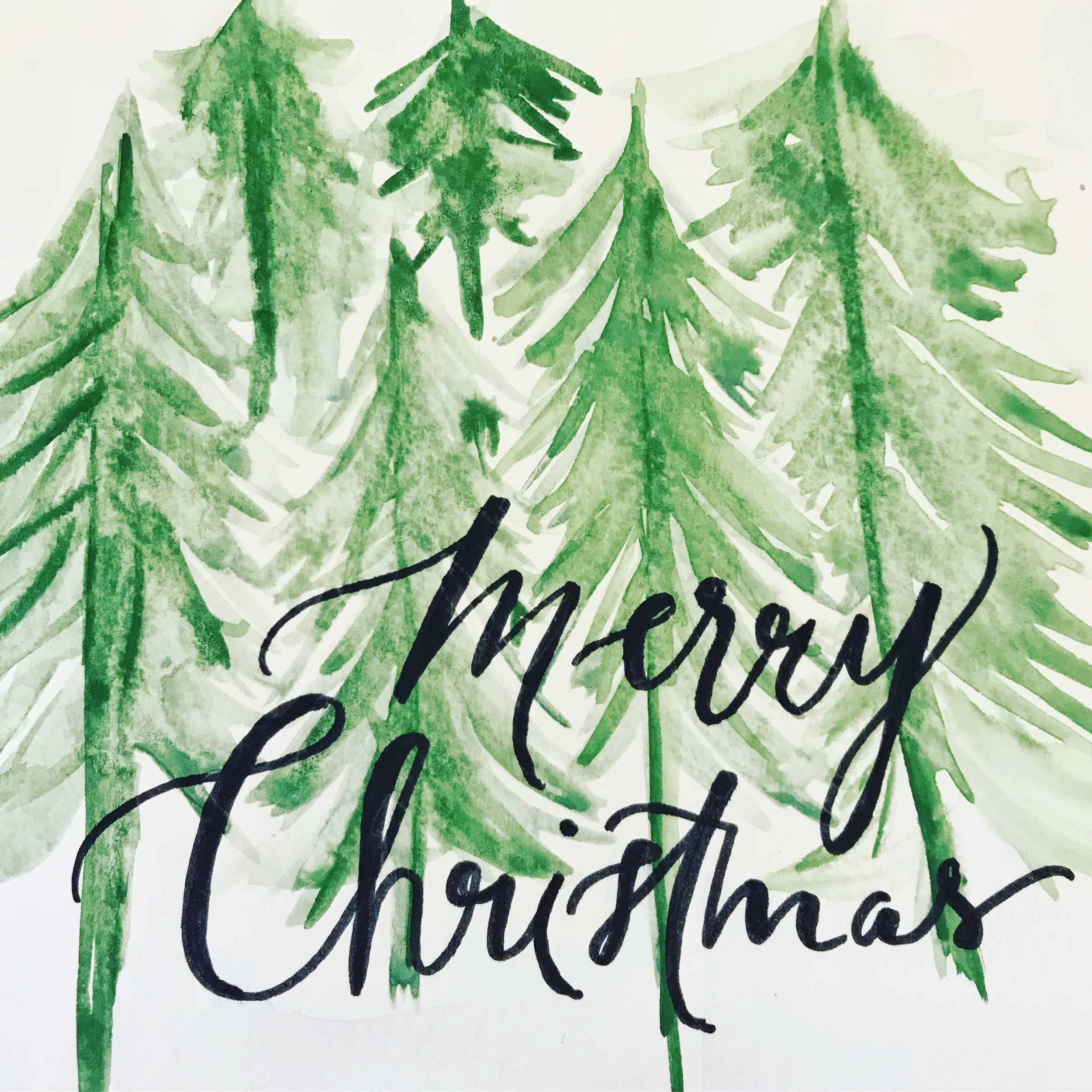 Watercolor Christmas Card