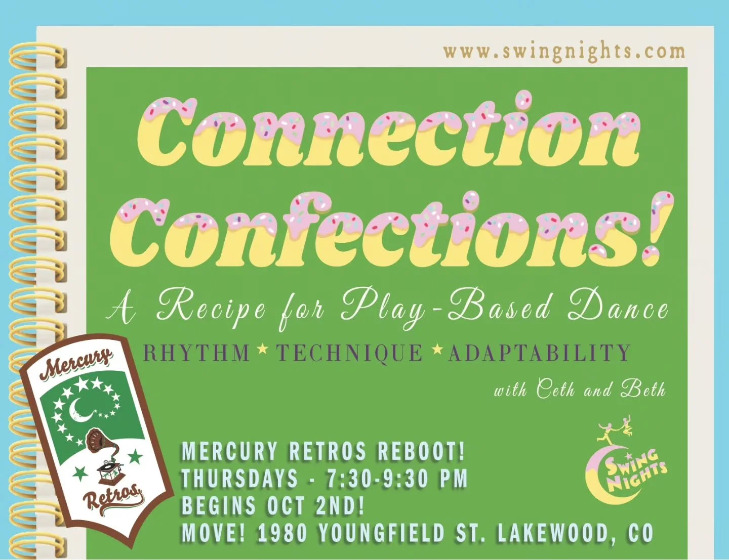 Ready to level-up your Lindy partner dance with a fun, supportive, community group? Then join the Retros for Connection Confections, 9 play-based sessions with the first starting THIS Thursday, Oct 2nd. See you soon! 🎉

We've crafted an experience t
