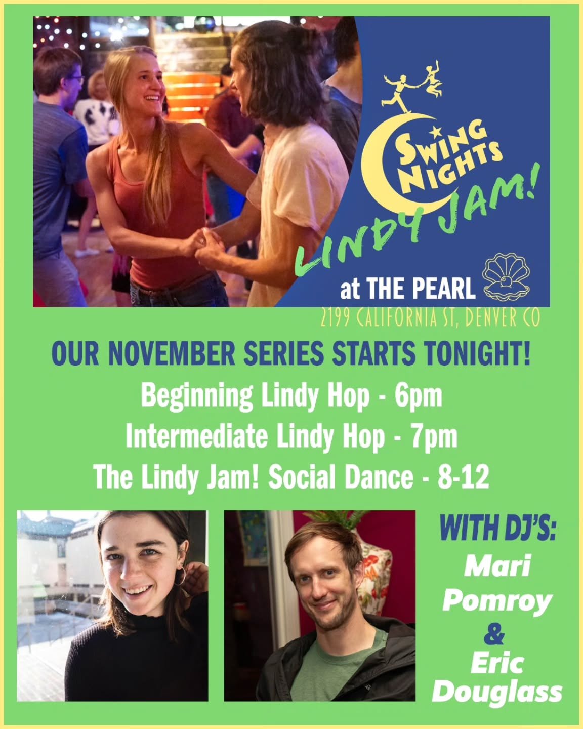 Join us TONIGHT (9/4) for LINDY JAM #185 at The Pearl! Swing out with DJ's Mari Pomroy and Eric Douglass! Dine downstairs in the Rose Room Cafe! Bring your own water bottle. Please stay home if you feel unwell! Be safe, have fun! $13 

A brand-new pr