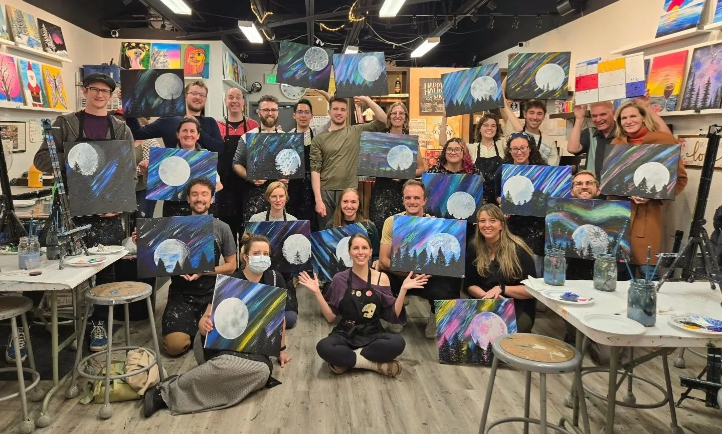 Sometimes when we're not dancing, we paint! Well, it was a first time for many, but we had a blast (and are proud of our work!) 🎉

Thank you @sippingnpaintinghampden for hosting our Mercury Retros holiday party! Our instructor @betha42 taught an ama