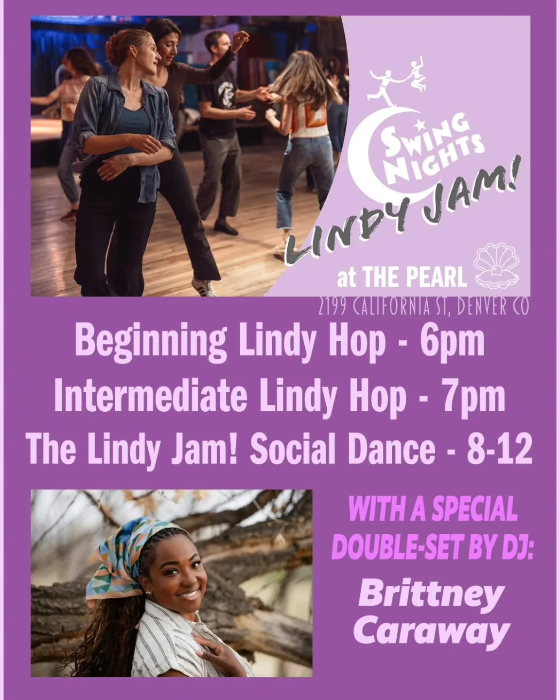 Join us TONIGHT (12/30) for LINDY JAM no. 193 at The Pearl! Swing out with DJ Brittney Caraway who is DJ'ing a special double-set! Dine downstairs in the Rose Room Cafe! Bring your own water bottle. Please stay home if you feel unwell! Be safe, have 