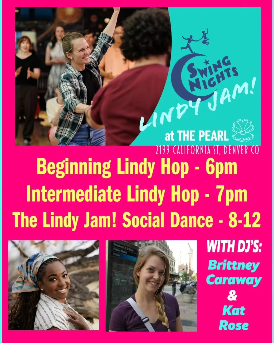 Join us TONIGHT (1/27) for LINDY JAM no. 197 at The Pearl! Swing out with DJ's Brittney Caraway and Kat Rose! Bring your own emptied water bottle, and bags are screened at the door. Please be kind to security staff, and stay home if you feel unwell! 