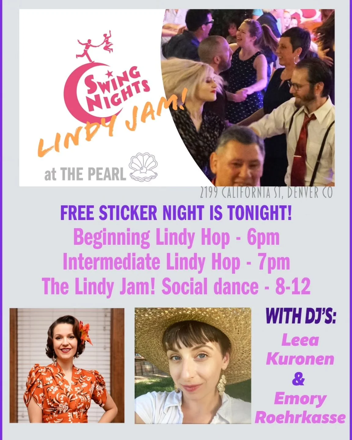 It's FREE STICKER NIGHT! This month&rsquo;s design celebrates the 100th anniversary of the Savoy Ballroom! Lindy Hop is a Black American dance, and it all started with the dancers and musicians at the Savoy Ballroom in Harlem, NY. Although the ballro