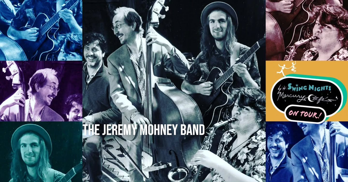 Excited to swing out with you this Sunday! 🎉

The Jeremy Mohney Band is hitting the road with "Swing Nights Mercury Cafe On Tour!" Join us for a night of lessons, live music, and a whole lot of dancing.

Bring your friends and family! All 