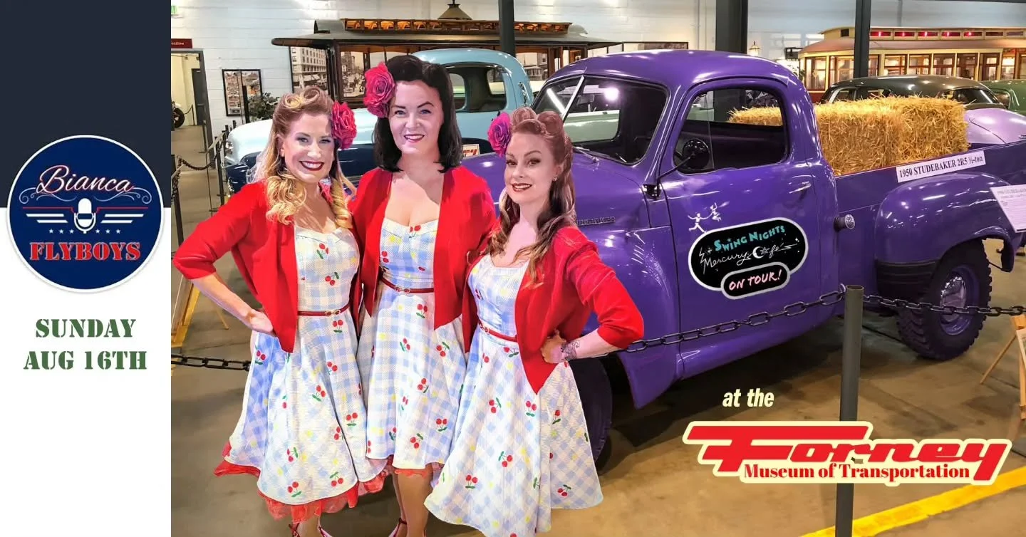 Join us TONIGHT (8/16) for lessons, live music, and a whole lot of dancing. Bianca and the Flyboys are hitting the road with Swing Nights' "Mercury Cafe On Tour!"

Tonight the Tour is Truckin' on down to the Forney Museum of Transportation,