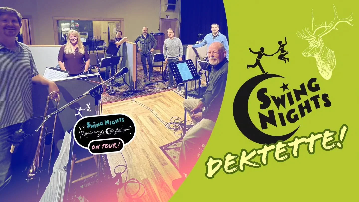 Join us TONIGHT (8/30) for DEKtette at the Lakewood Elk's Lodge for a night of lessons, live music, and a whole lot of dancing!

Beginners welcome. No partner needed. Just show up.

Swing Lesson with Ceth &amp; Bethany &mdash; 6:30 PM
DEKtette! &mdas