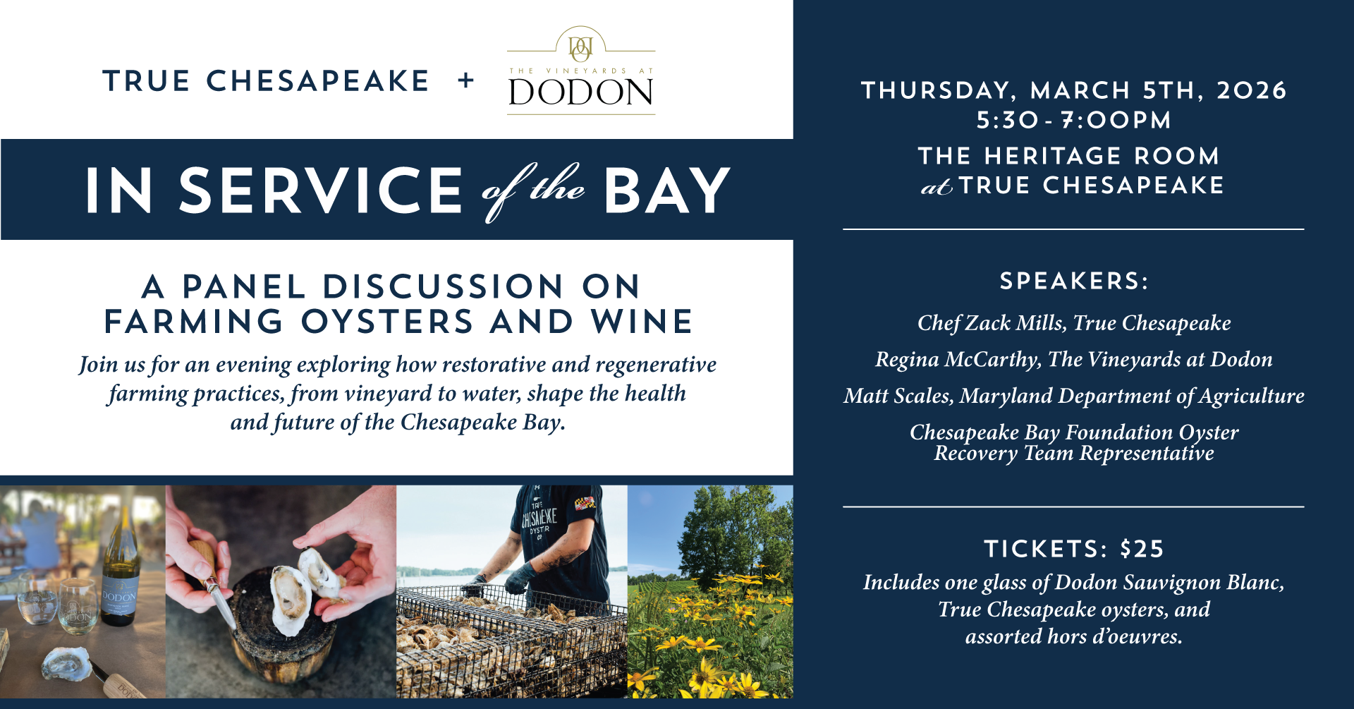 OFFSITE EVENT: In Service of the Bay, a panel discussion on farming oysters and wine