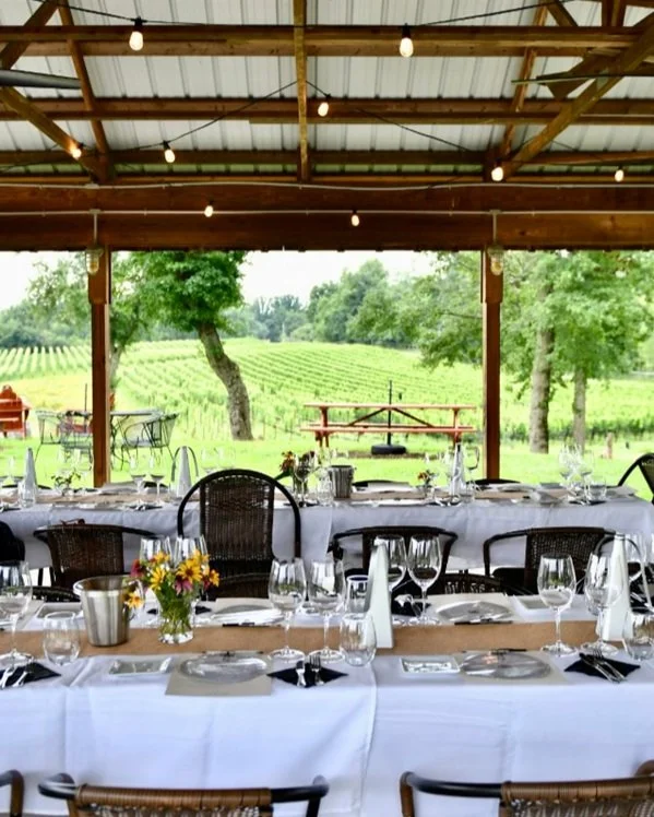 Dinner set up under the Dodon Pavilion