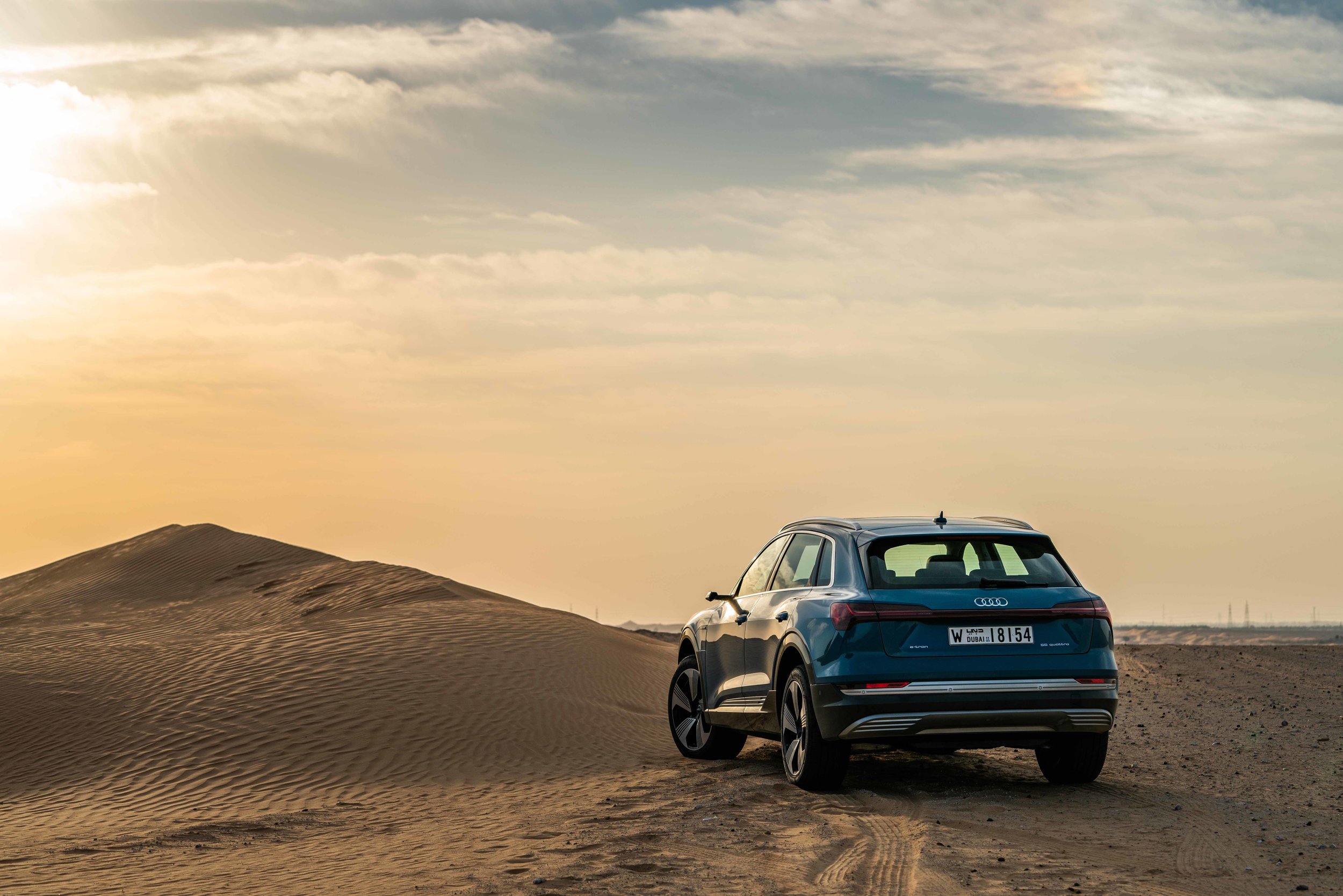 Audi E-Tron in the desert near Abu Dhabi