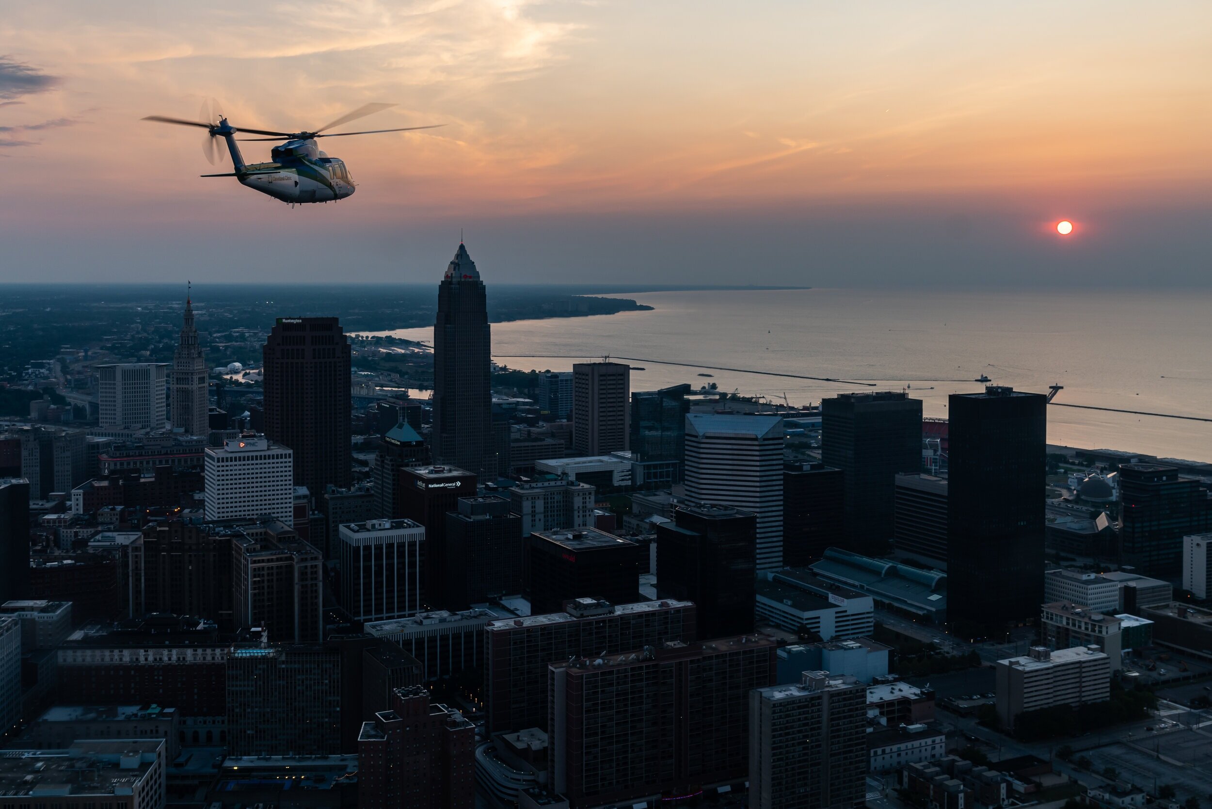 Cleveland Clinic Sikorsky, at Sunset