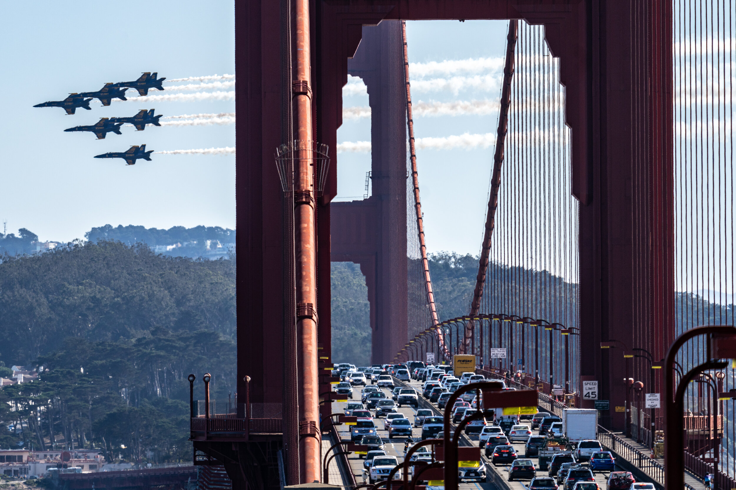 Blue Angels Cross the Golden Gate at 2021 Fleet Week