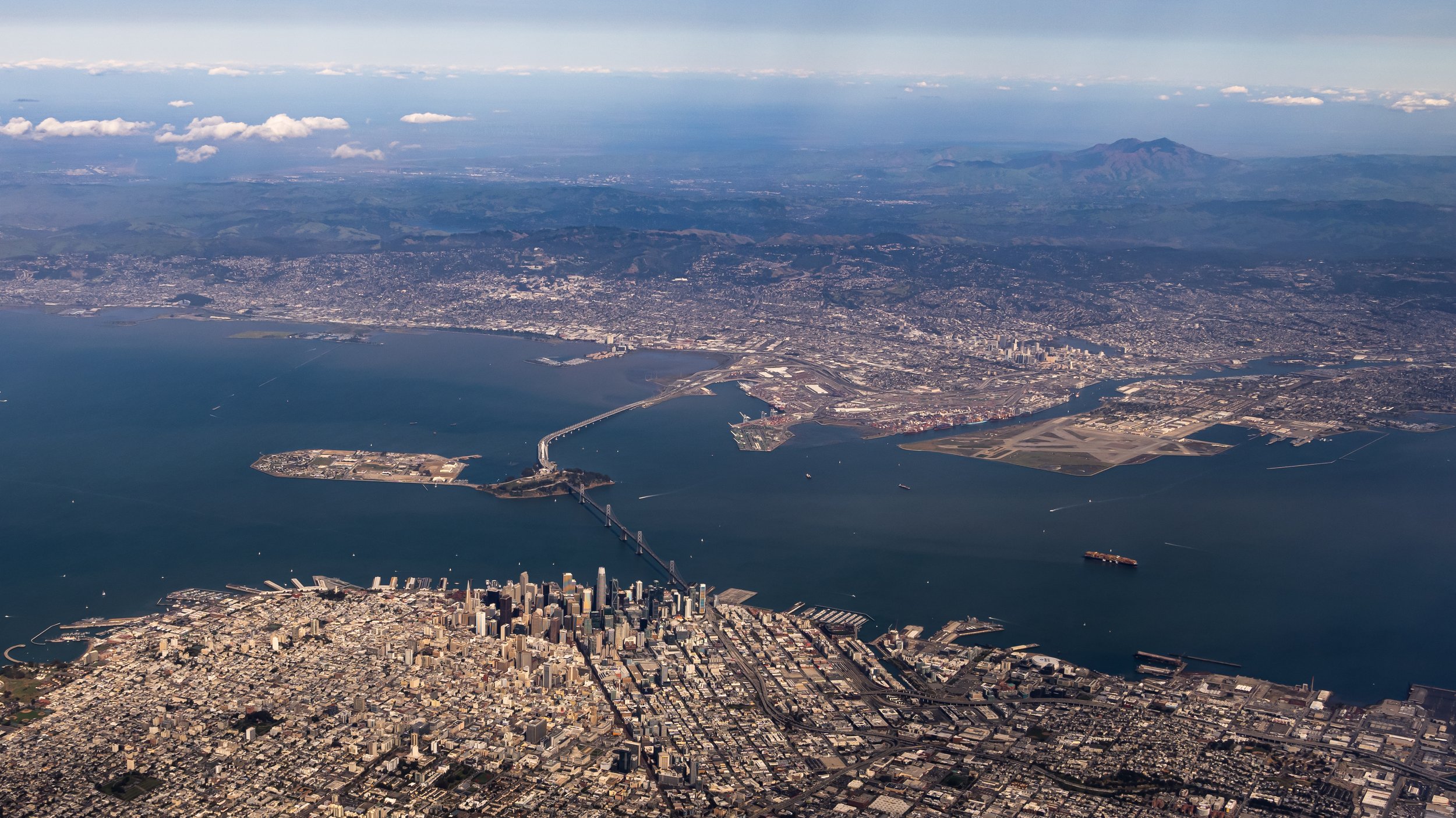 San Francisco Bay, on approach to SFO