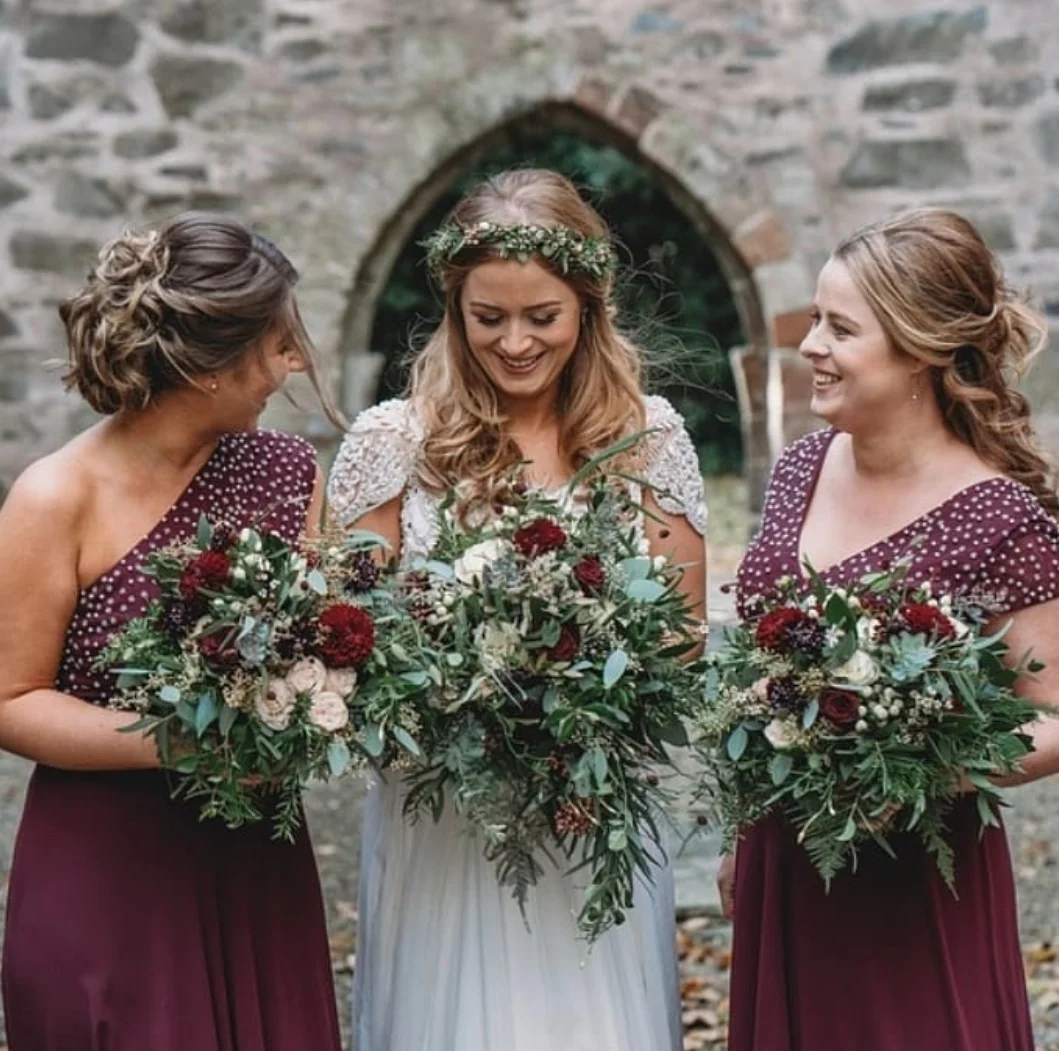 Jill with her Bridesmaids in Seraphina and Lake by Francis Meaney