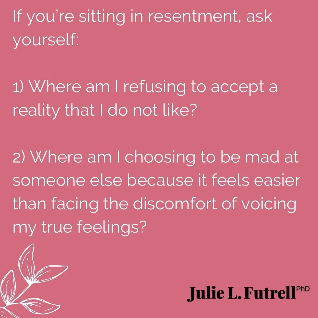 Resentment is always an indicator that we are avoiding something. Often, it&rsquo;s a reality we would rather avoid or a place where we are not being honest with someone about how we feel. We would rather be mad at them for not living up to our expec
