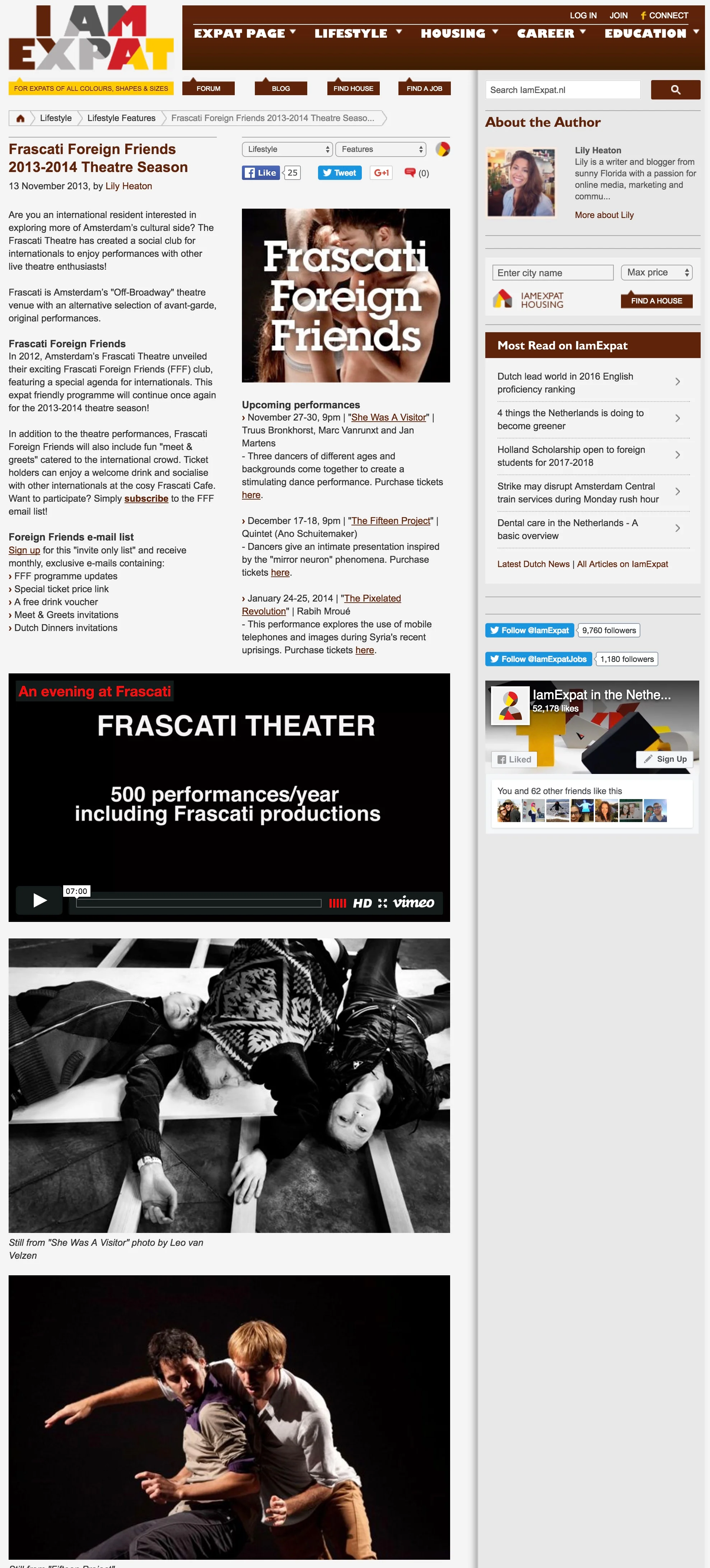 Frascati Foreign Friends 2013-2014 Theatre Season