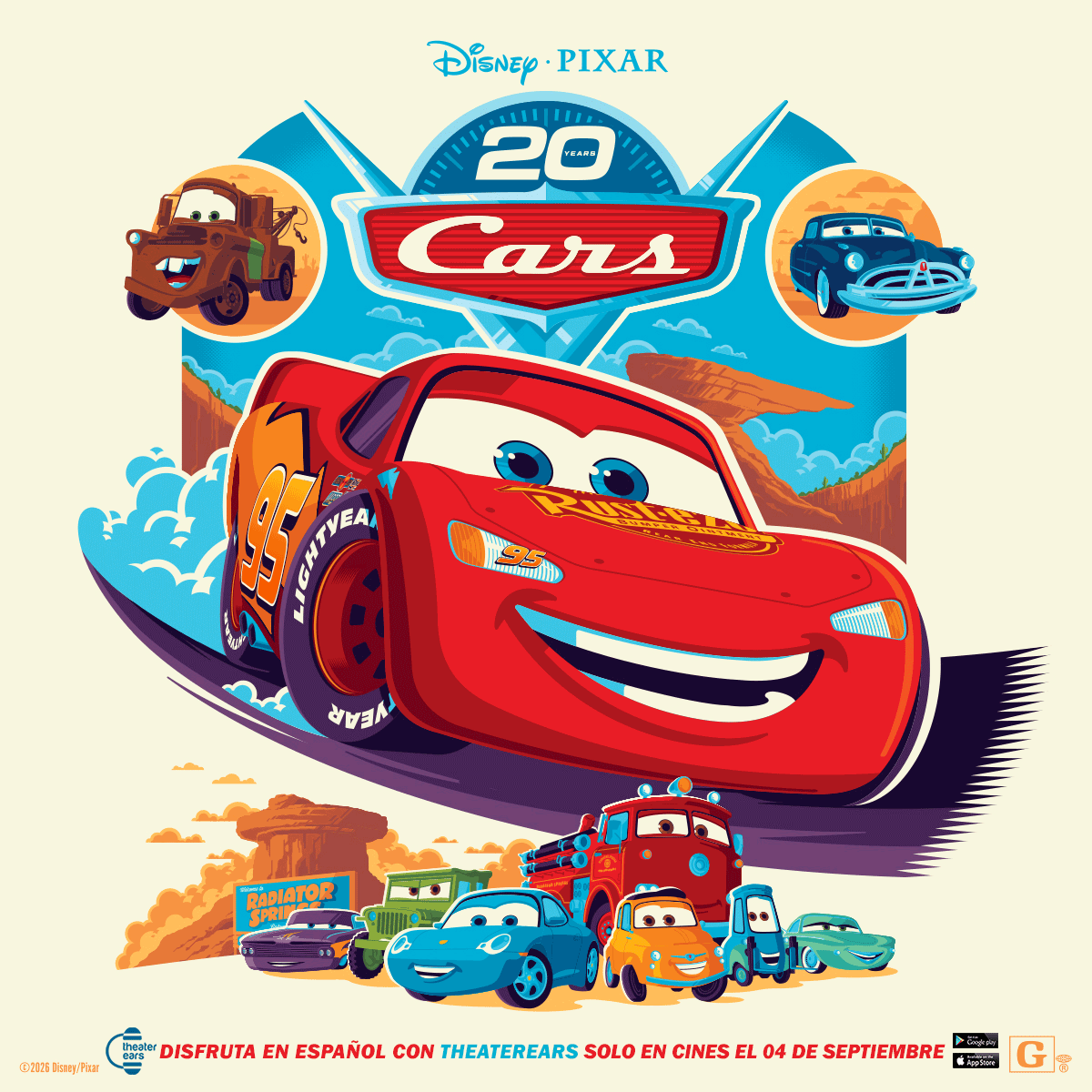 Cómo Ver Cars 20 Aniversario Doblado en Español en el Cine con TheaterEars
