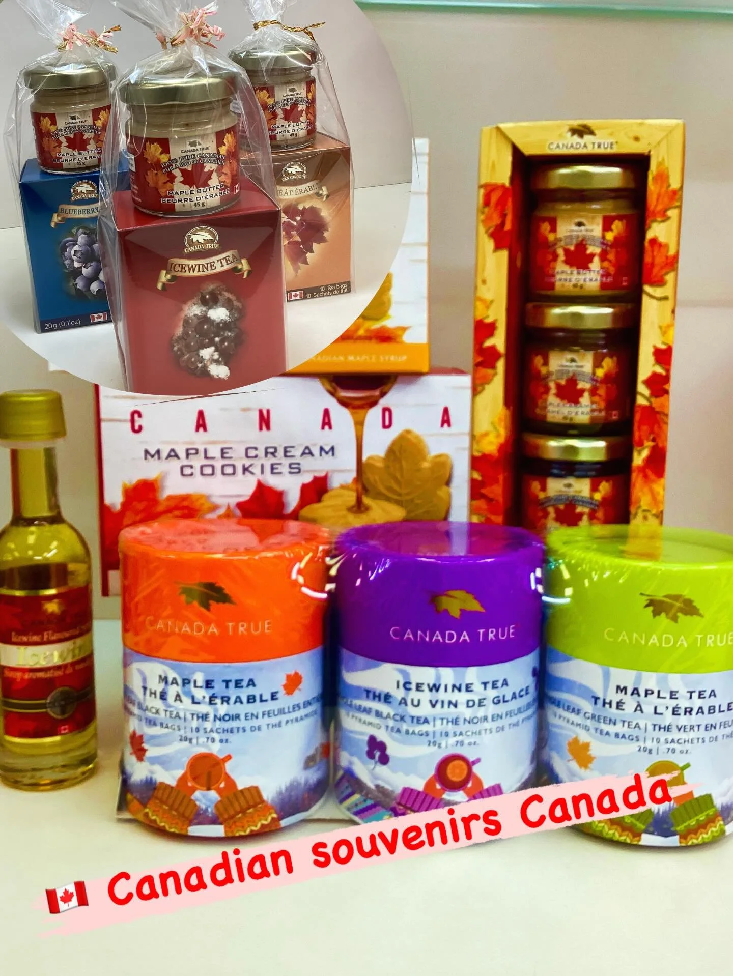 We have a wide variety of Canadian souvenirs.