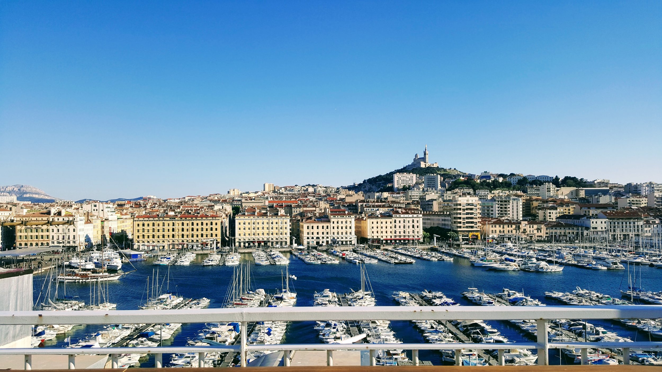 View from Hermes Hotel rooftop terrace in Marseille
