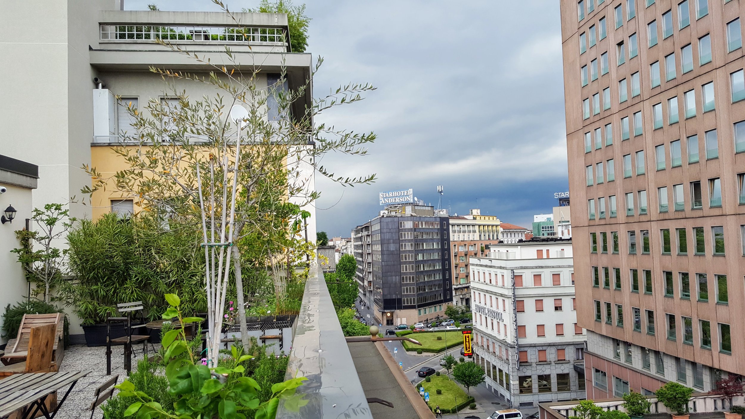 Rooftop terrace at Ostello Bello Grande