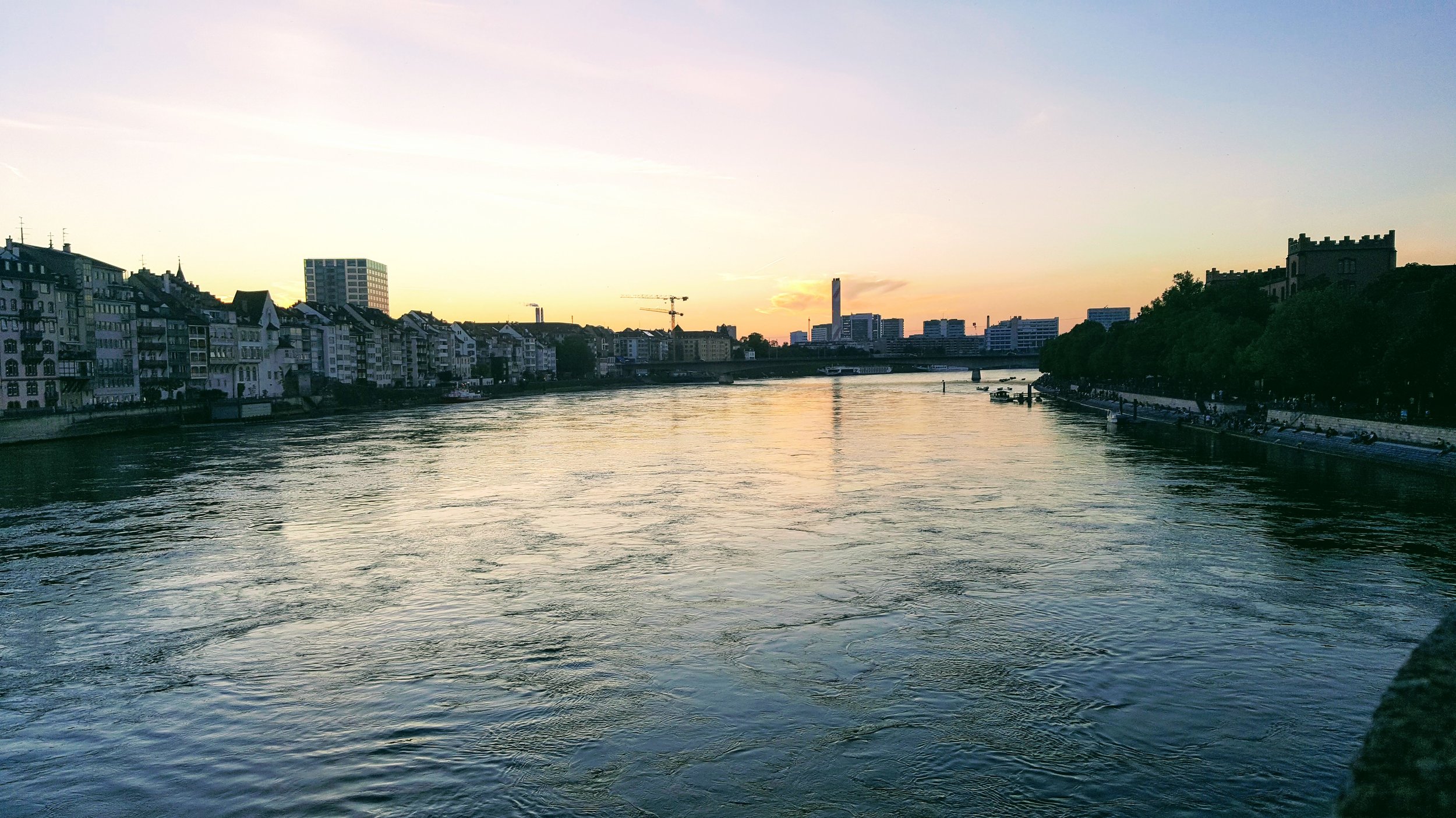 The river that runs through Basel, Switzerland