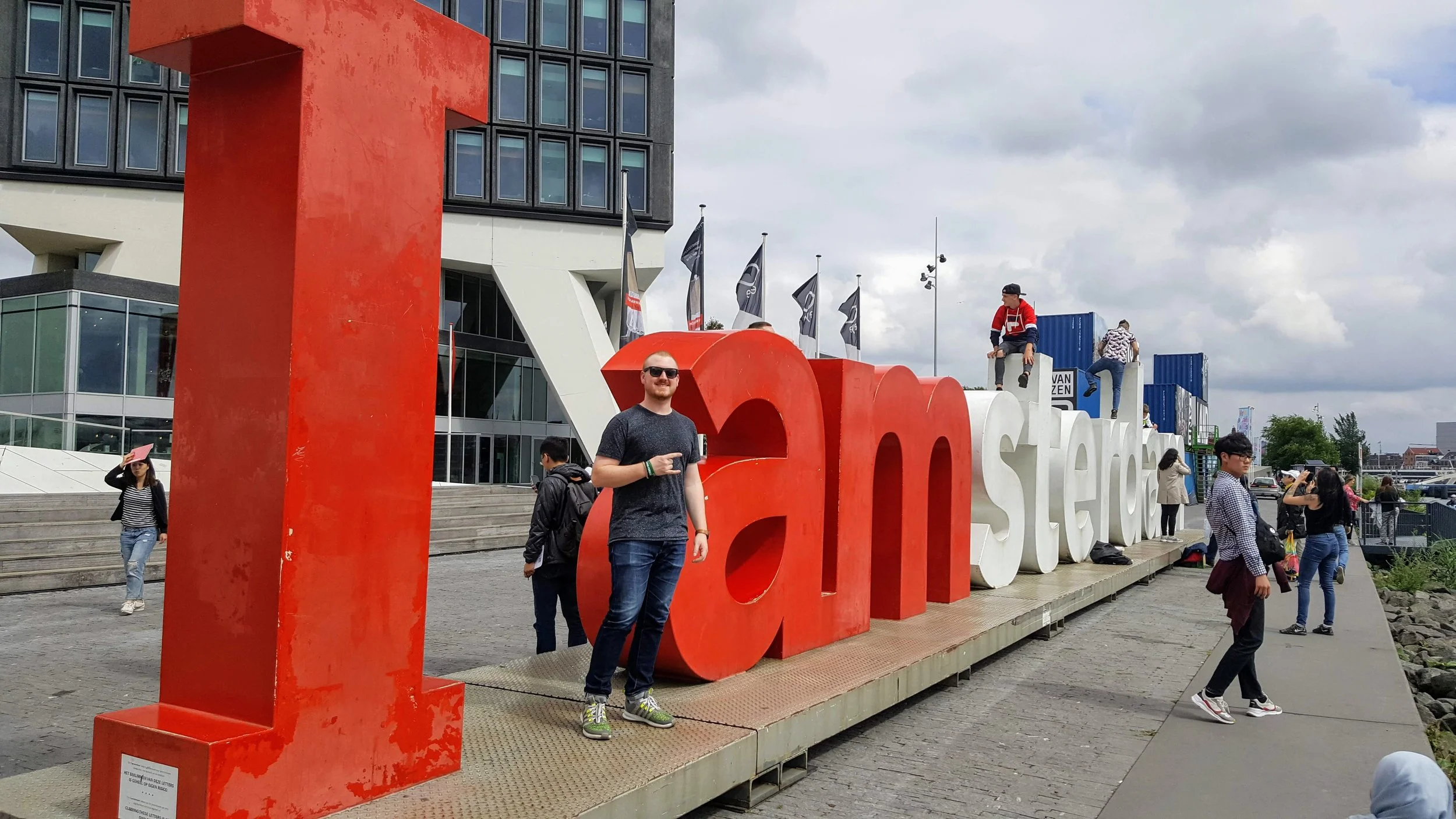 'I Amsterdam' in front of A'DAM Lookout