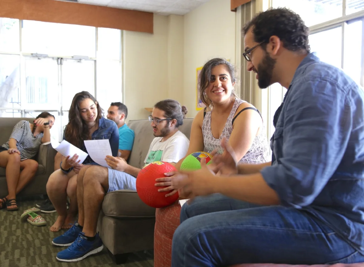 Volunteers at training retreat for IAAB's Summer Leadership Institute, 2016