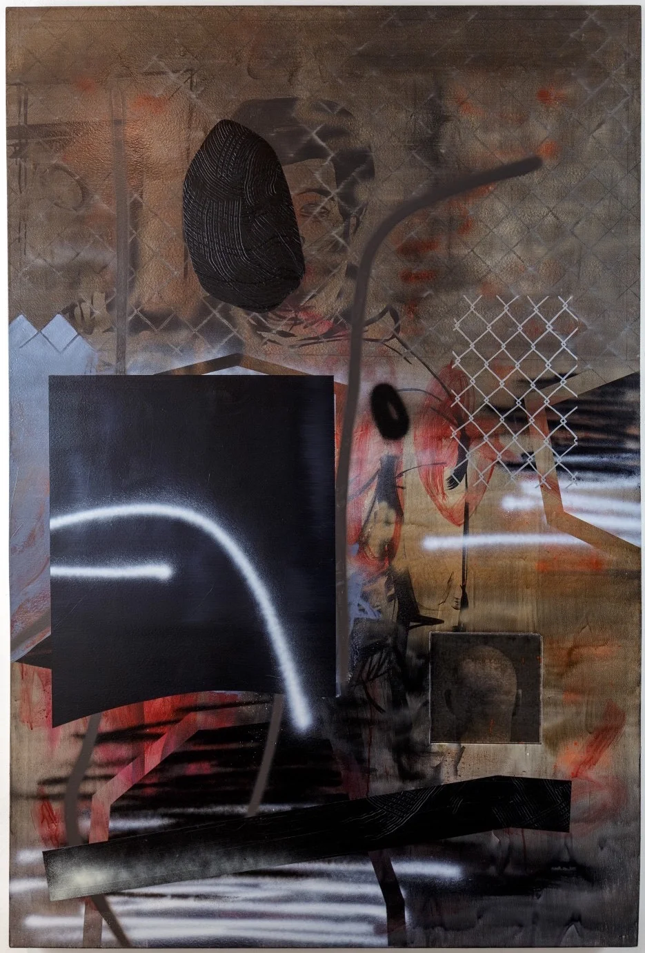 Who is Donald DeFreeze? ink, oil, enamel, & collage on canvas 48 x 72 2015