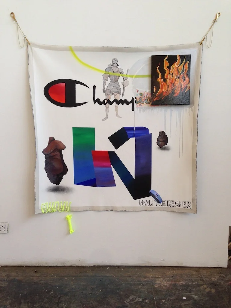 Eyes on the prize mixed media on canvas 72 x 72 2014