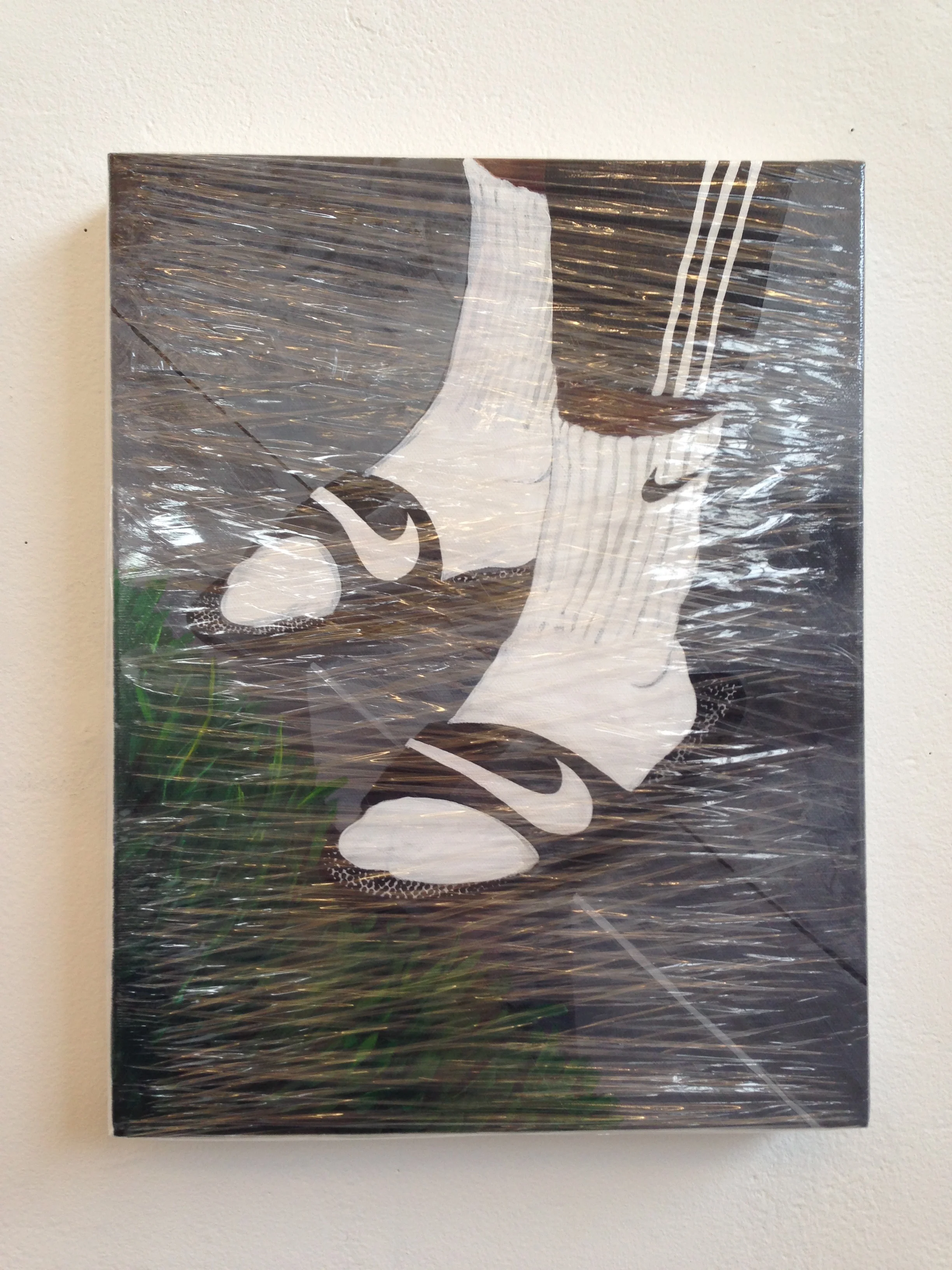 The Precipice acrylic & plastic wrap on canvas 11 x 14 2014
