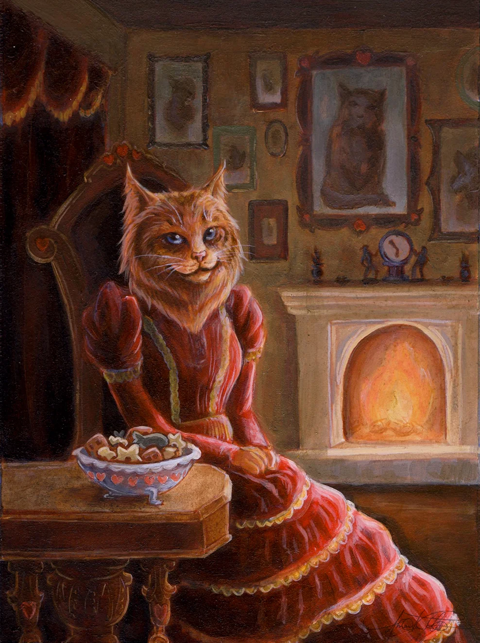 "Cat Treats Promo." Acrylic, 5x7"
