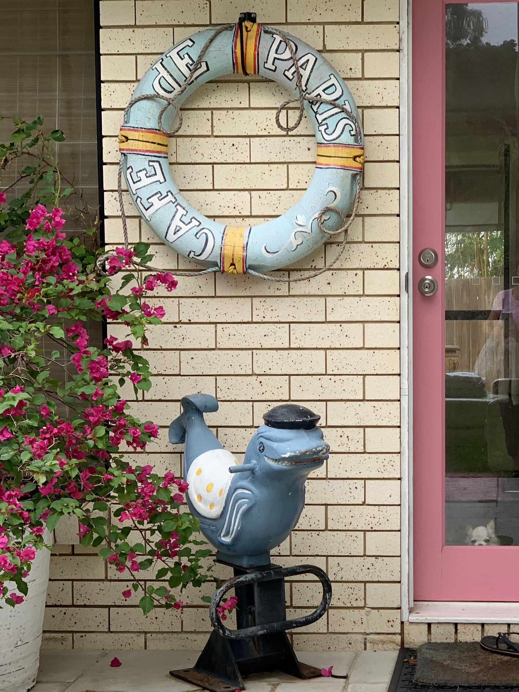 S O L D VINTAGE ALLOY SHARK PLAYGROUND RIDE (*life BOUY no longer available)