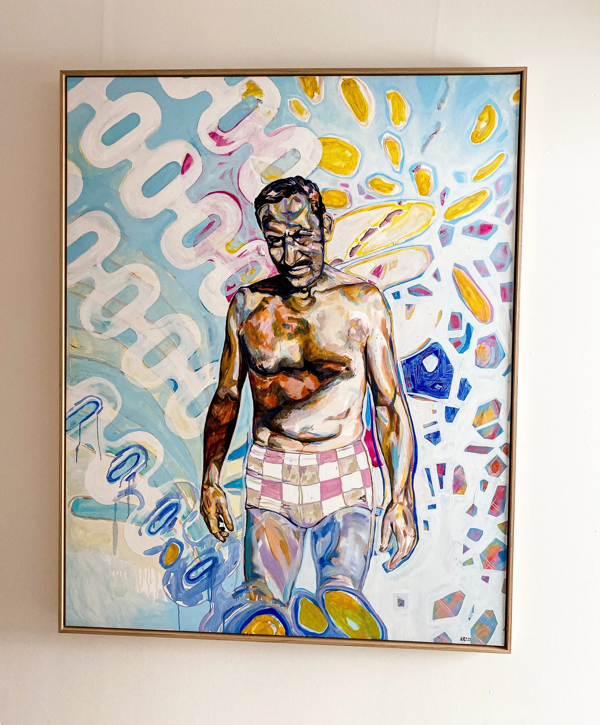 S O L D   MALTA MAN  - FRAMED OIL ON CANVAS KARLAH CONDON