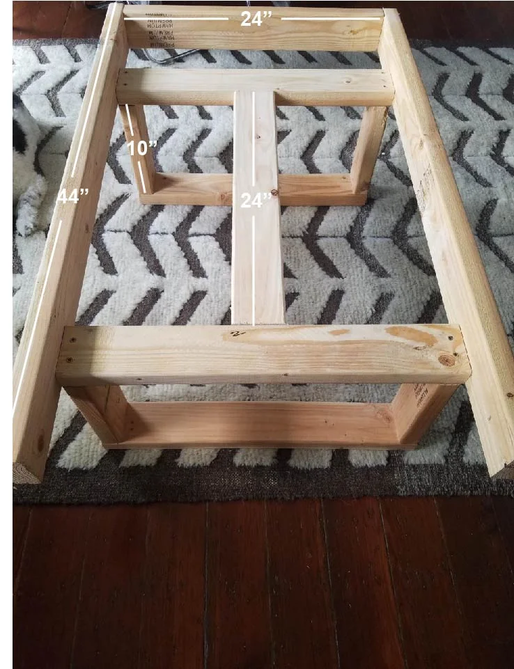 We left one end of the bench open so that when the two benches slid together the cushions would be flush.