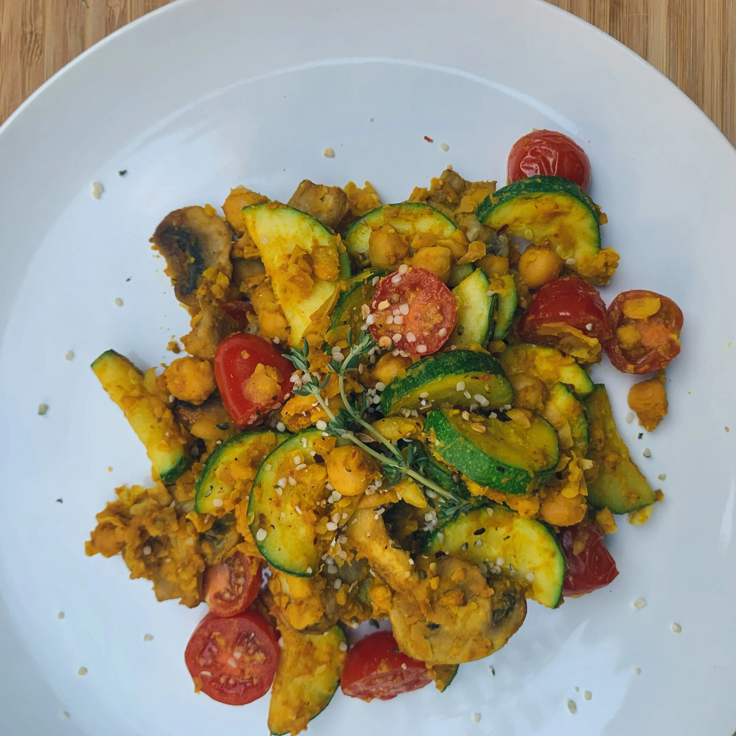 Turmeric Chickpea Scramble (vegan + ready in under 10 minutes)