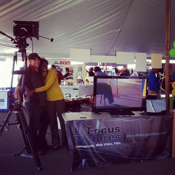 Oh 2012. Back when I thought a vinyl banner could double as a table cloth lol. This was right after we got engaged about 6 months into our business.