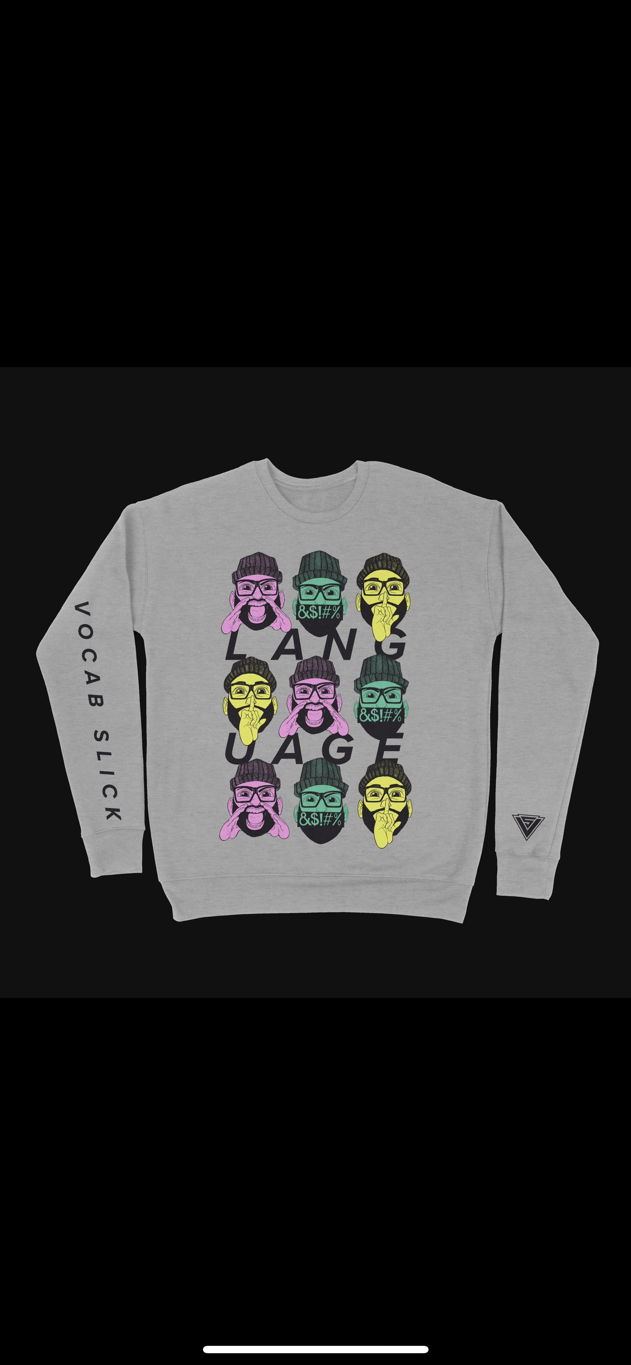 ''Language Crew Neck'' Grey
