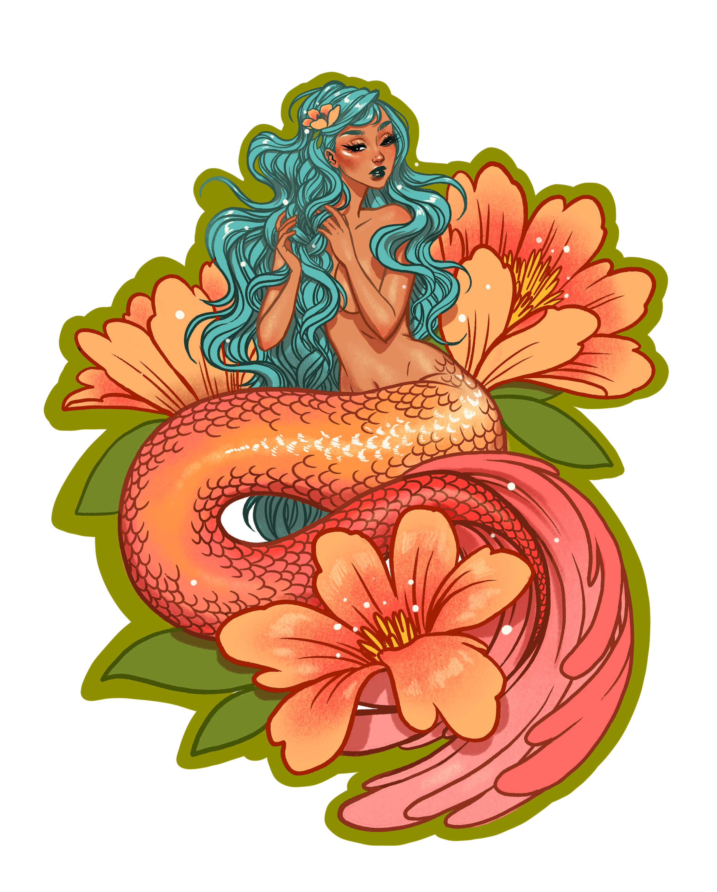 Tropical Mermaid Sticker