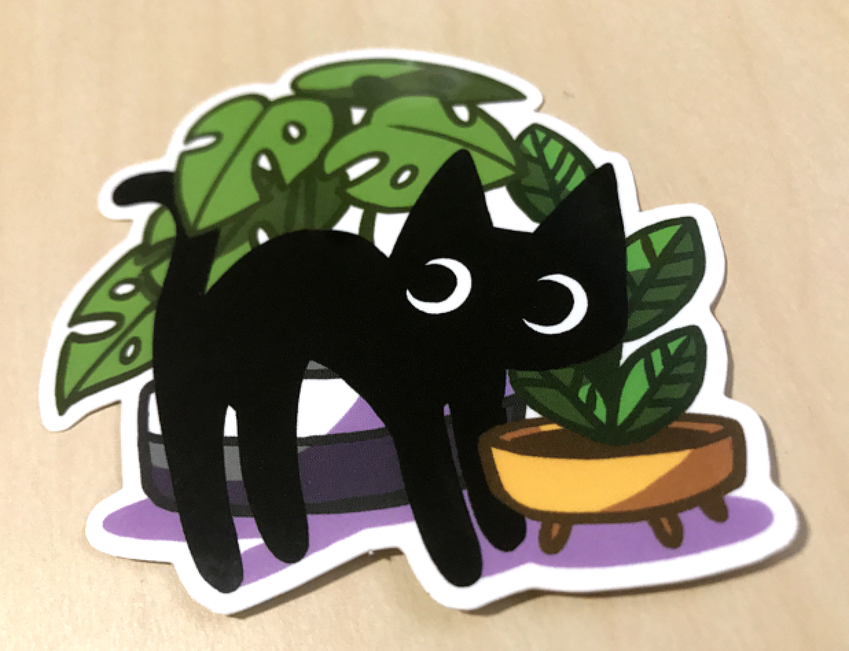 Don't Leave Me - Black Cat' Sticker