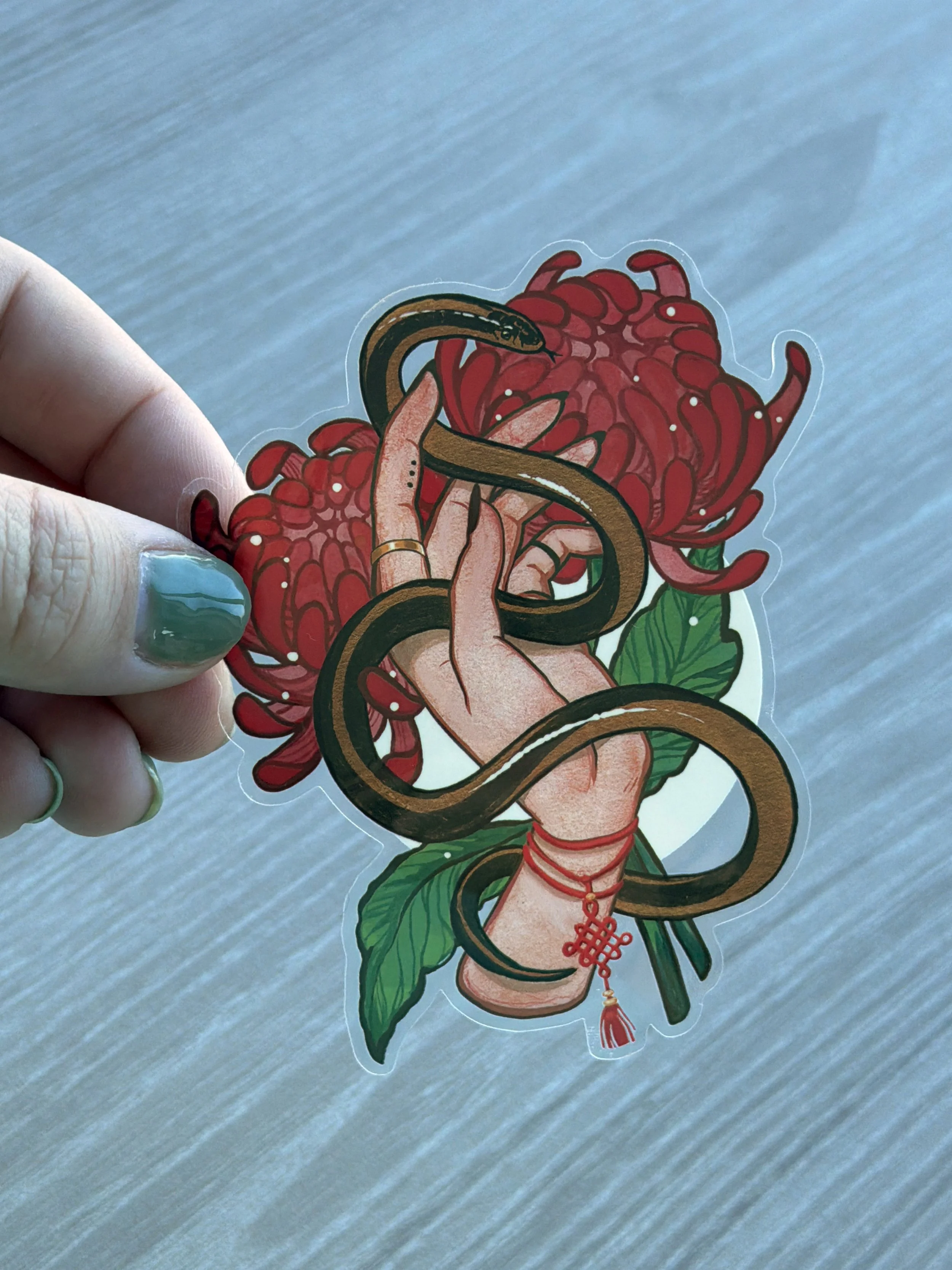 Chrysanthemum Snake Sticker
