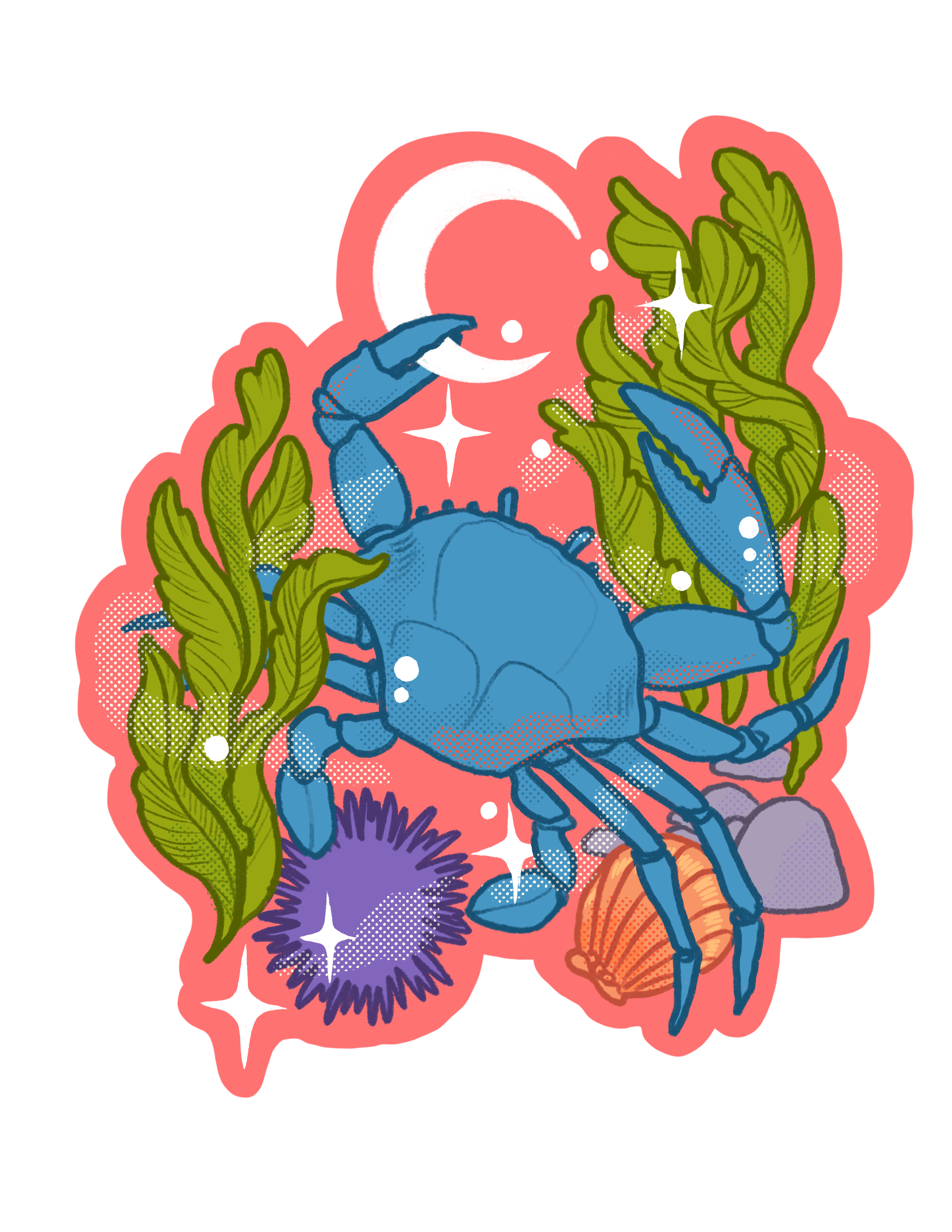 The Moon Crab Sticker