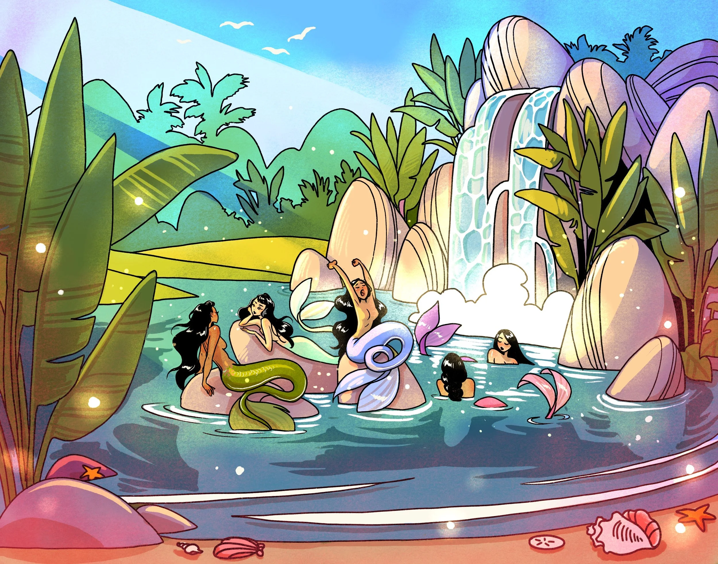 Mermaid Lagoon Holographic Print