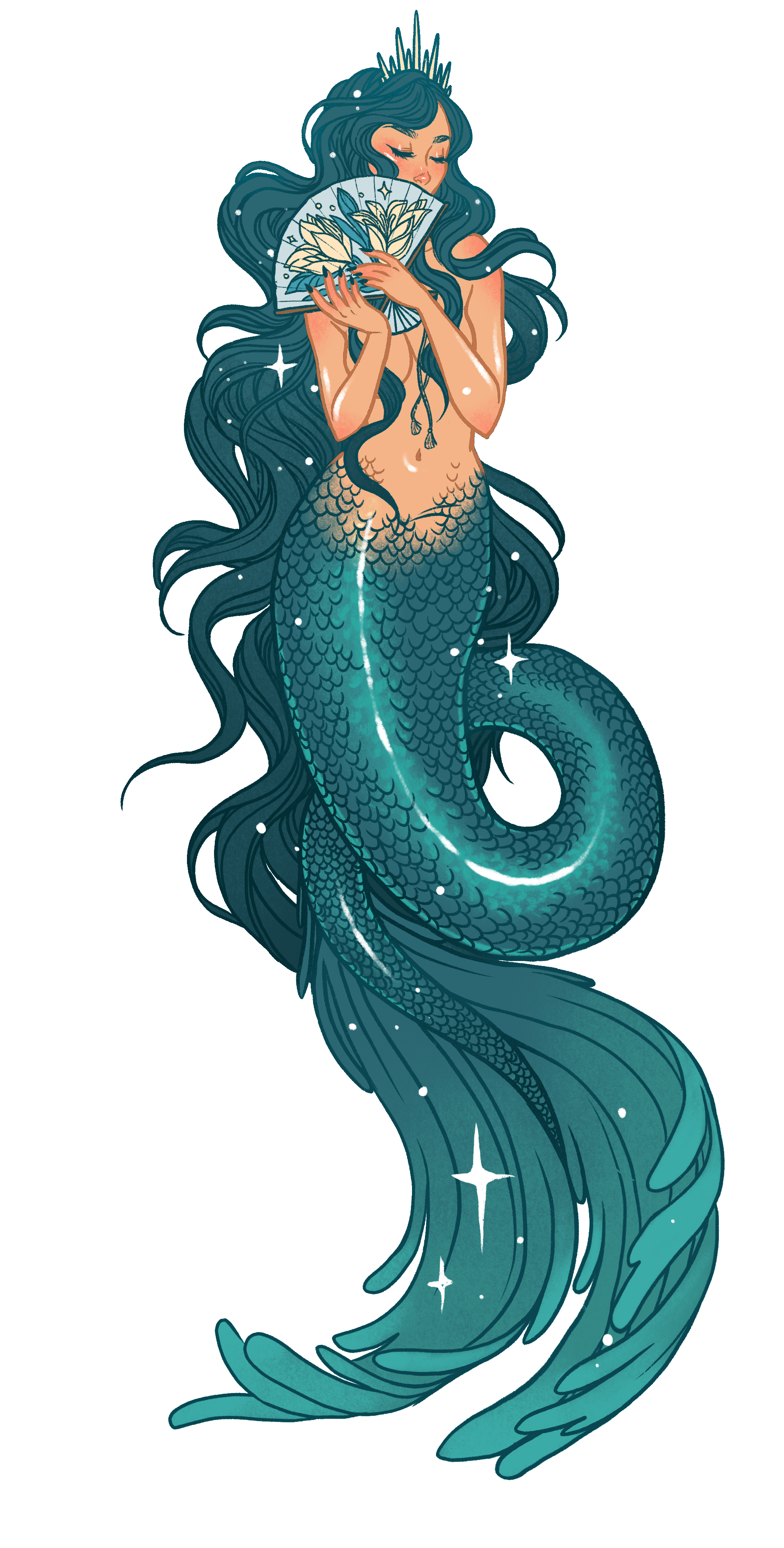 Mermaid Fan Large Print